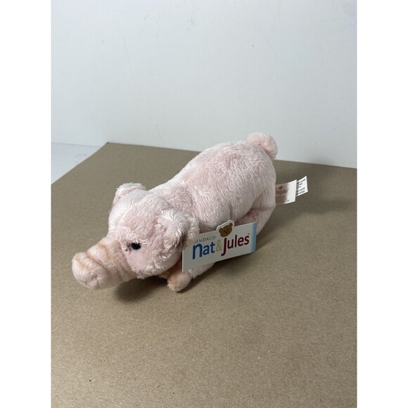 Nat and Jules Small Pink Baby Pig Piglet Beanbag Plush NWTs - Picture 7 of 7